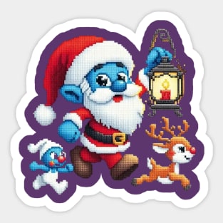 Christmas Santa with Lamp Sticker